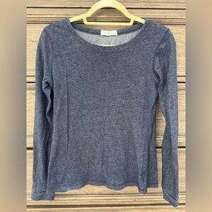 Forever 21 Navy Blue Waffle Long Sleeve Women's Top EUC Thermal Tee